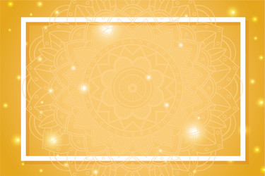 Yellow background with mandala patterns vector