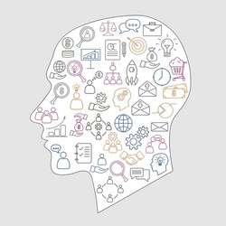 collection of thin line business icon Vector Image