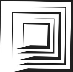 concentric square element with drawn lines vector image