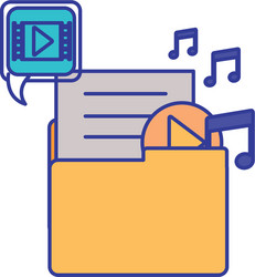 folder with objects isolated icon vector image