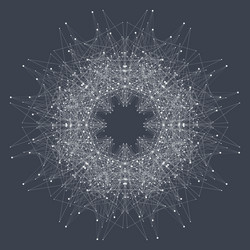 fractal element with compounds lines and dots big vector image