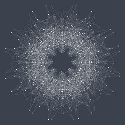 Fractal element with compounds lines and dots big vector