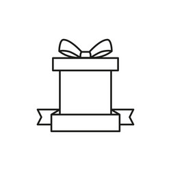 Gift box with ribbon vector