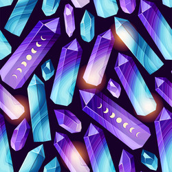seamless pattern with colorful crystal gems vector image
