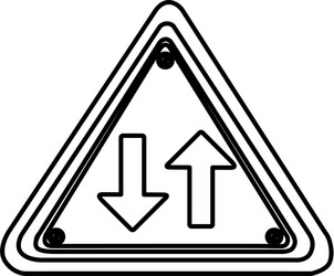 silhouette triangle shape frame two way traffic vector image