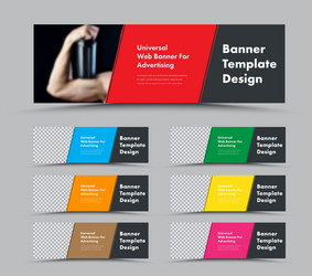 template horizontal web banners with diagonal vector image