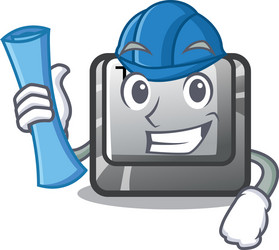 architect t button installed on character computer vector image