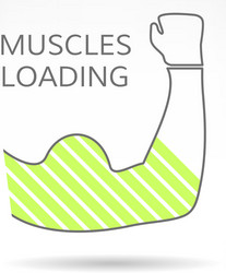 arm with strong biceps loading muscles idea vector