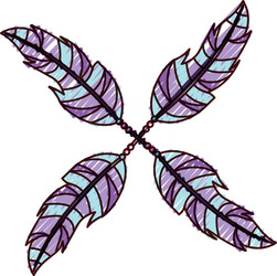 Boho style decorative feathers Royalty Free Vector Image