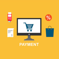 concept online and mobile payments for web page vector image