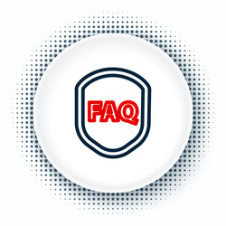 line shield with text faq information icon vector image