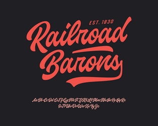 original brush script font retro typeface vector image