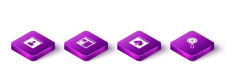 set isometric create account screen web developer vector image