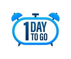 1 day to go countdown timer clock icon time vector image