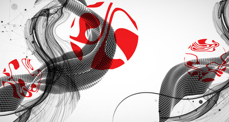 abstract wave art background is made in a frame vector image