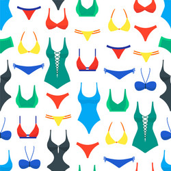 cartoon color woman swimwear seamless pattern vector