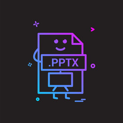 computer pptx file format type icon design vector image