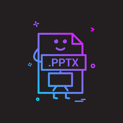 computer pptx file format type icon design vector