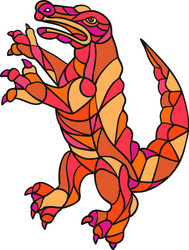 Crocodile prancing mosaic color vector