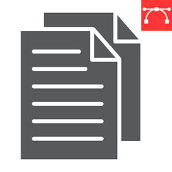 document glyph icon ui and button file sign vector image