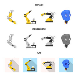 isolated object of robot and factory icon set vector image