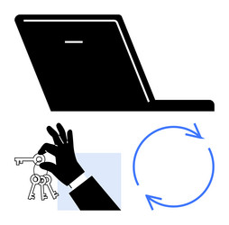 secure digital access concept with keys laptop vector image
