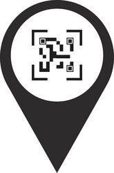 a point on the map by qr code vector image