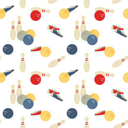 Seamless Bowling Pattern Sport Background Vector Image