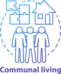 Communal living blue concept icon cohousing vector