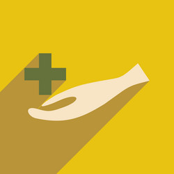 flat with shadow icon and mobile application vector image