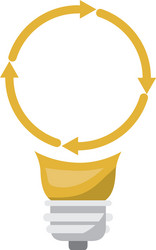 light bulb with reload icon and shading vector image