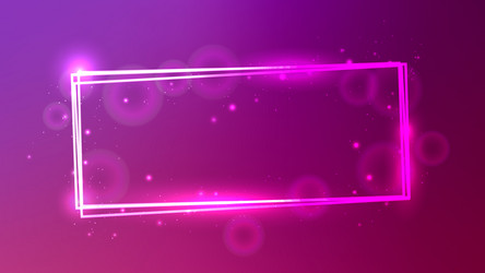 neon rectangular frame with shining effects vector image