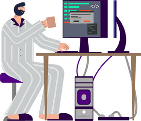 programmers desktop workplace composition vector image