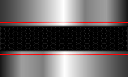 Silver Red Hexagon Mesh Background vector image