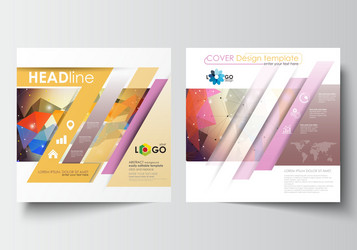 business templates for square brochure magazine vector