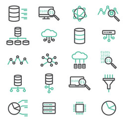 Cloud Computing & Data Icons vector image