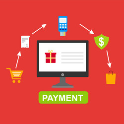 concept online and mobile payments for web page vector image