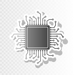CPU Microprocessor - New Year Icon vector image