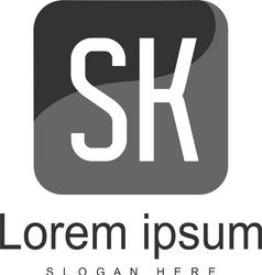 Initial sk logo template with modern frame Vector Image