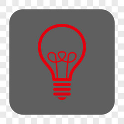 lamp bulb rounded square button vector image