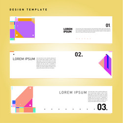 set abstract banner web design template retro vector image