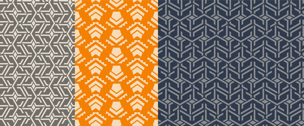 Set seamless patterns abstract geometric vector