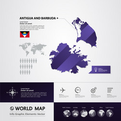 antigua and barbuda map vector