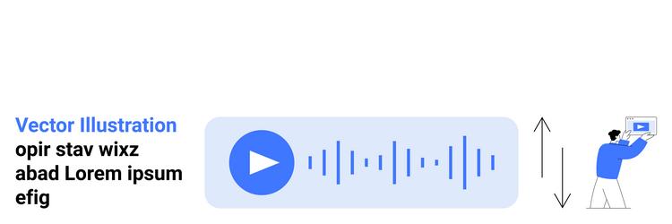 audio playback interface with soundwaves and user vector image
