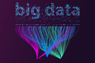 big data visualization network futuristic vector image