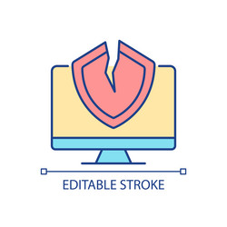 cybersecurity vulnerability rgb color icon vector image