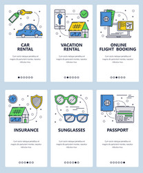 line art web and mobile app template set vector image