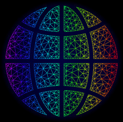 polygonal network spectrum mesh globe vector image