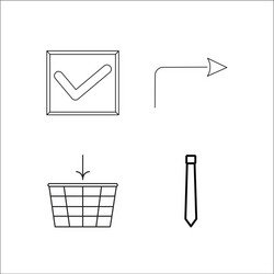 web simple linear icon setsimple outline icons vector image