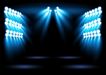 bright blue stadium arena lighting spotlight vector